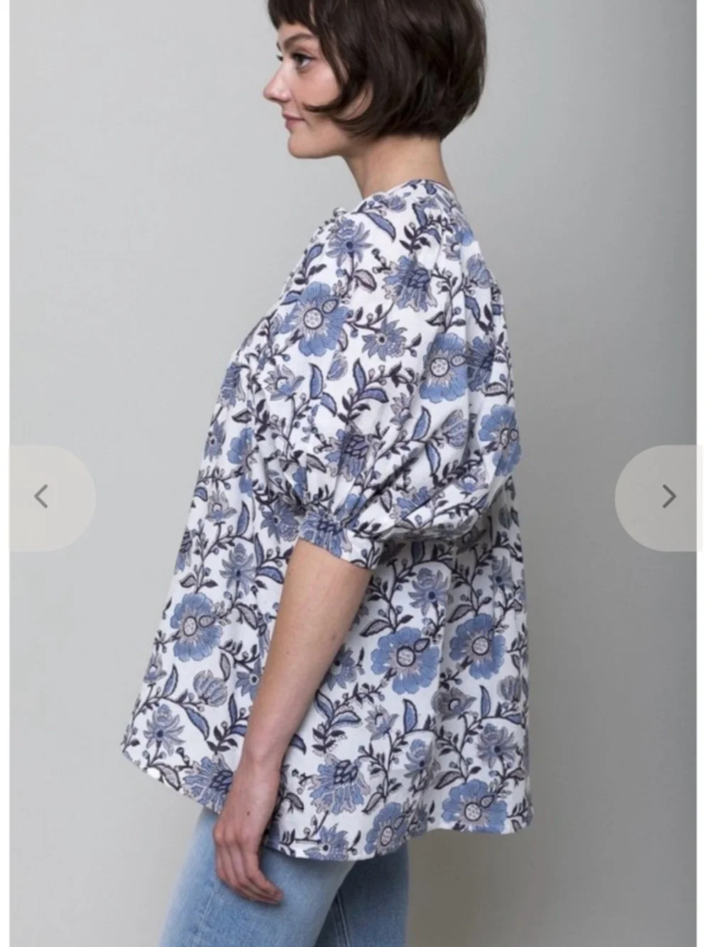 Mille Resort Thalia Top in Blue Floral Medium - Picture 6 of 11